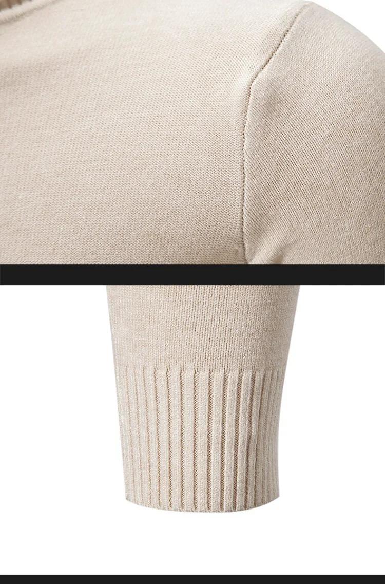 Herbst männer Hälfte Rollkragenpullover Einfarbig Grundlegenden Stil Casual Mode Strickwaren Slim Fit Hohe Elastische Männliche Warme Pullover – Detail 13
