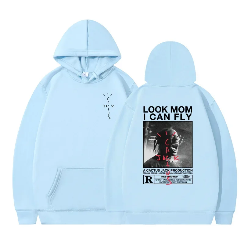 Men's Hoodie Cactus Jack Hoodies Hipster Men Women LOOK MOM I CAN FLY Travis Scott Sweatshirt Y2k Clothes Fleece  Hoodie