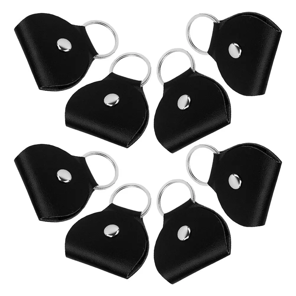 

8Pcs Compact Guitar Pick Holder in PU with Keychain Protective Case for Plectrums Ideal for Guitar Bass Ukulele Players