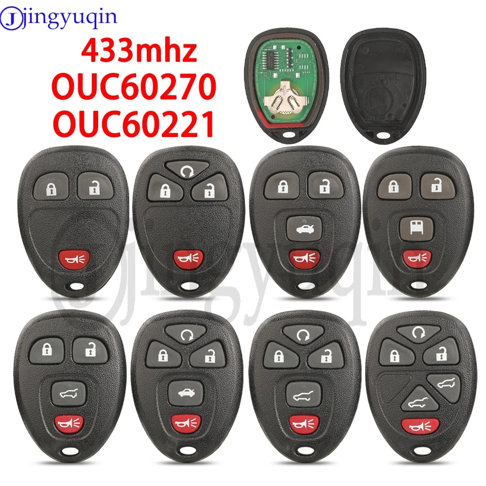 Jingyuqin OUC60270/OUC60221 433Mhz Remote Key Fob For Buick Enclave Cadillac Escalade SRX Suburban Tahoe Traverse GMC Acadia