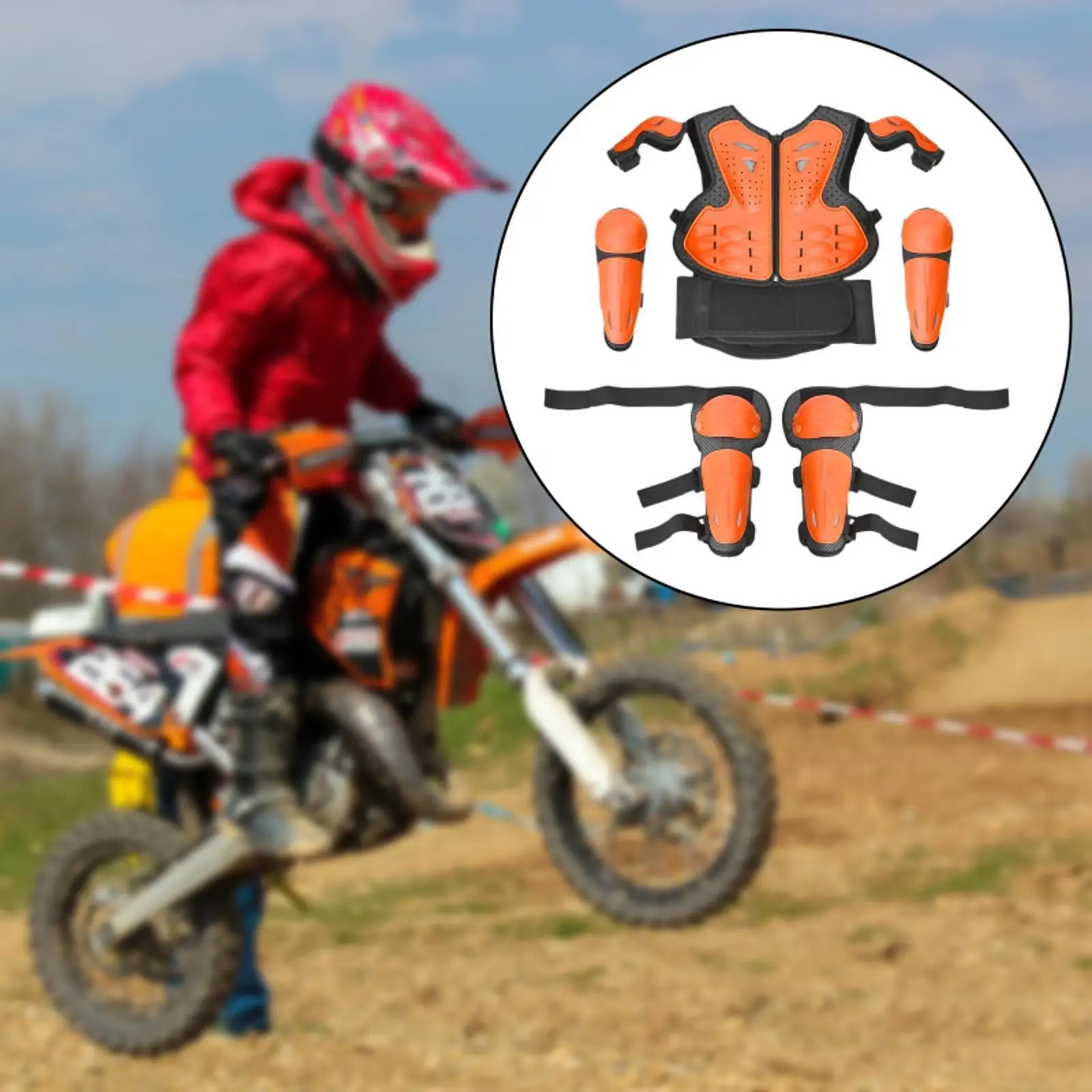 Kids Motorcycle Motocross Gear Set Armour Vest Chest Spine Back Protector for Riding Skiing Cycling Motocross Skating view 6