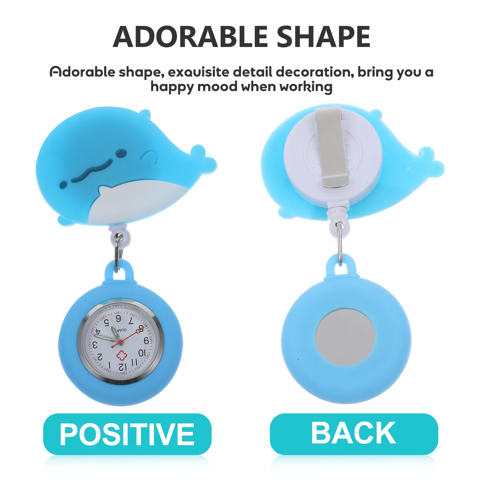 

Stainless Steel Silicon Nurse Watch for Women Retractable Hanging Pocket Timer Digital Display Alarm Clock Cartoon Retractable