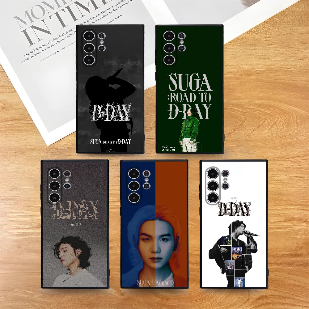 

Suga DAY Poster Album Phone Case For Samsung Galaxy S25 S24 S22 S23 Ultra S21 S20 Plus 5G Frosted Non-Slip Full Cover Soft Case