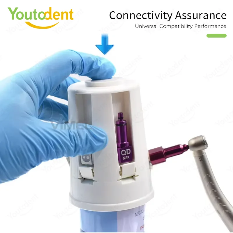 Portable Dental Air Turbine Lubrication System Contra Angle Handpiece Oiling Cleaning Maintenance 5 Nozzles for Standard Spray view 4