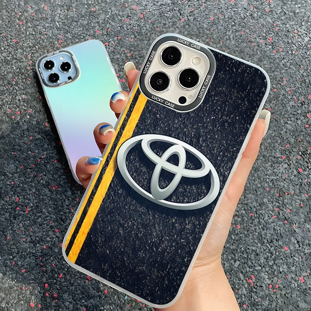 T-Toyota-Logo-Car Phone Case IMD Dazzle Colorful For Samsung A50 51 13 23 73 24 34 12 54 53 22 S 21 ULTRA Laser PC Cover