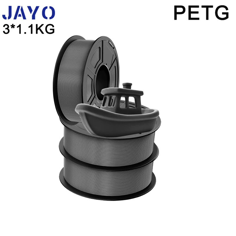 JAYO PETG/pla plus 2.0 3D-Drucker-Filament, 3 Rollen, keine Blasen, glatt, mehrere Farben, 3D-Filament, geeignet für FDM-Drucker, 1 Rolle/1,1 kg