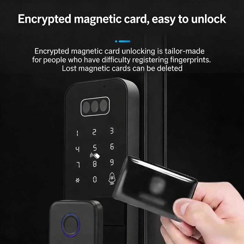 

Умный электронный замок с 3D-распознаванием лиц/управлением через приложение/отпечатком пальца/паролем/картой/ключом для железных ворот и дверей во дворах