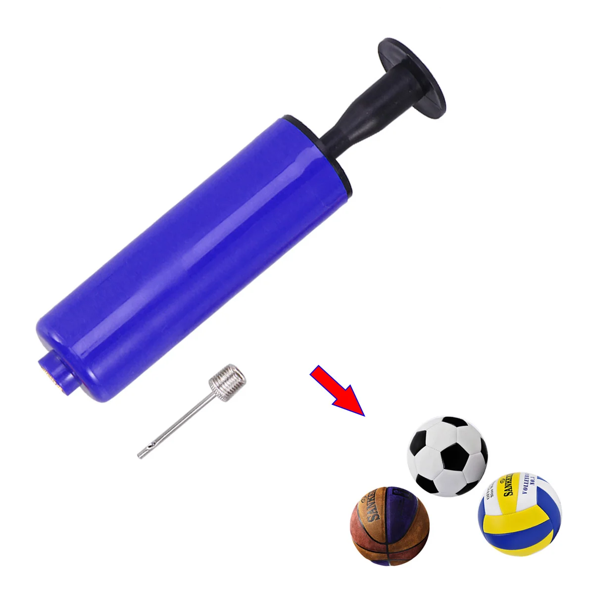 Mini Inflator Balls Air Pump Needle Adapter Set Basketball Football Basketball Sports Accessories(Blue)