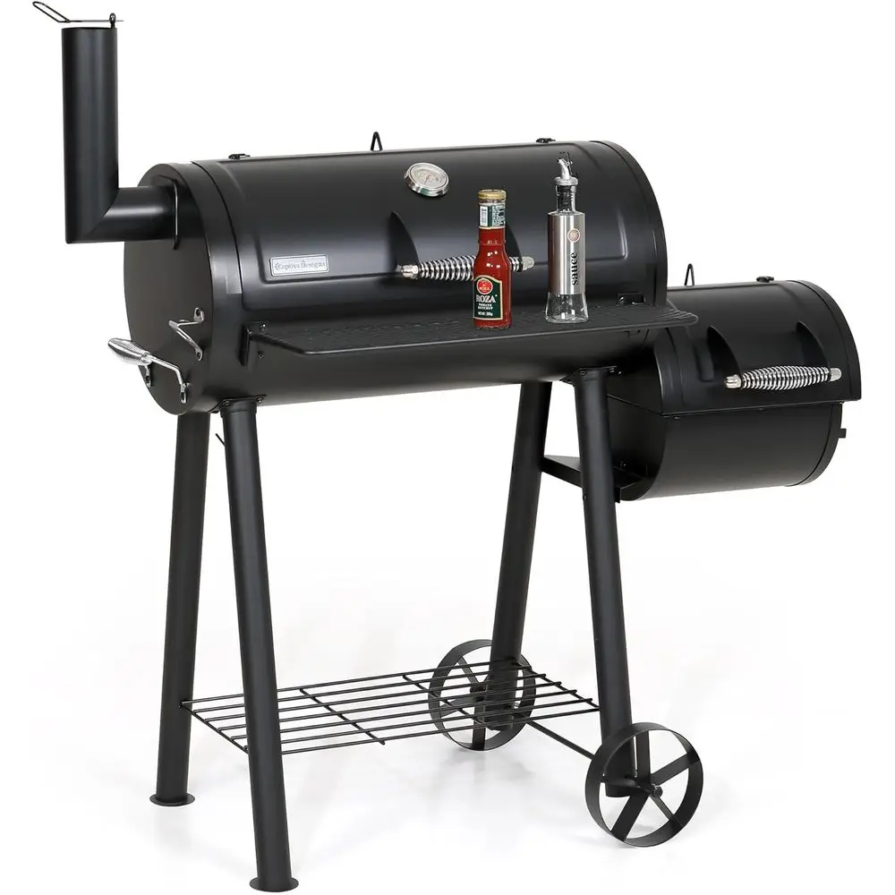 

Premium Steel Offset Smoker Grill, 512 sq.in. Cooking Space, Ideal for Outdoor Patio & Backyard Barbecues