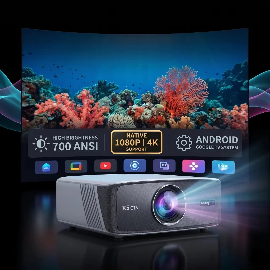

Hot Sale 4K Projector 700 Lumens 300 Inch 1920*1080P Android 12 BT5.0 WiFi 6 Home Portable GTV Projector 4K
