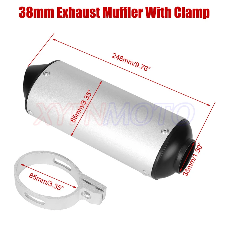 1 Set Motorcycle Exhaust Muffler 28mm / 32mm / 38mm Exhaust Pipe Tail Section Silencing System For Dirt Pitbike Atv Dropshipping - view 5