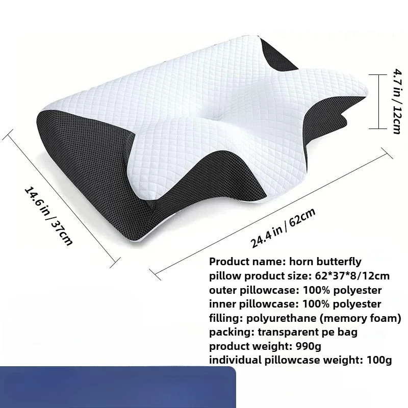 

Butterfly Sleep Memory Neck Pillow Slow Rebound Comfortable Memory Foam Sleep Pillow Cervical Orthopedic Neck Massage Bed Pillow