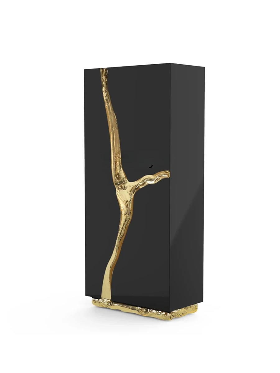 

Clothes Closet Italian Light Luxury Metal Extremely Advanced Solid Wood Sideboard