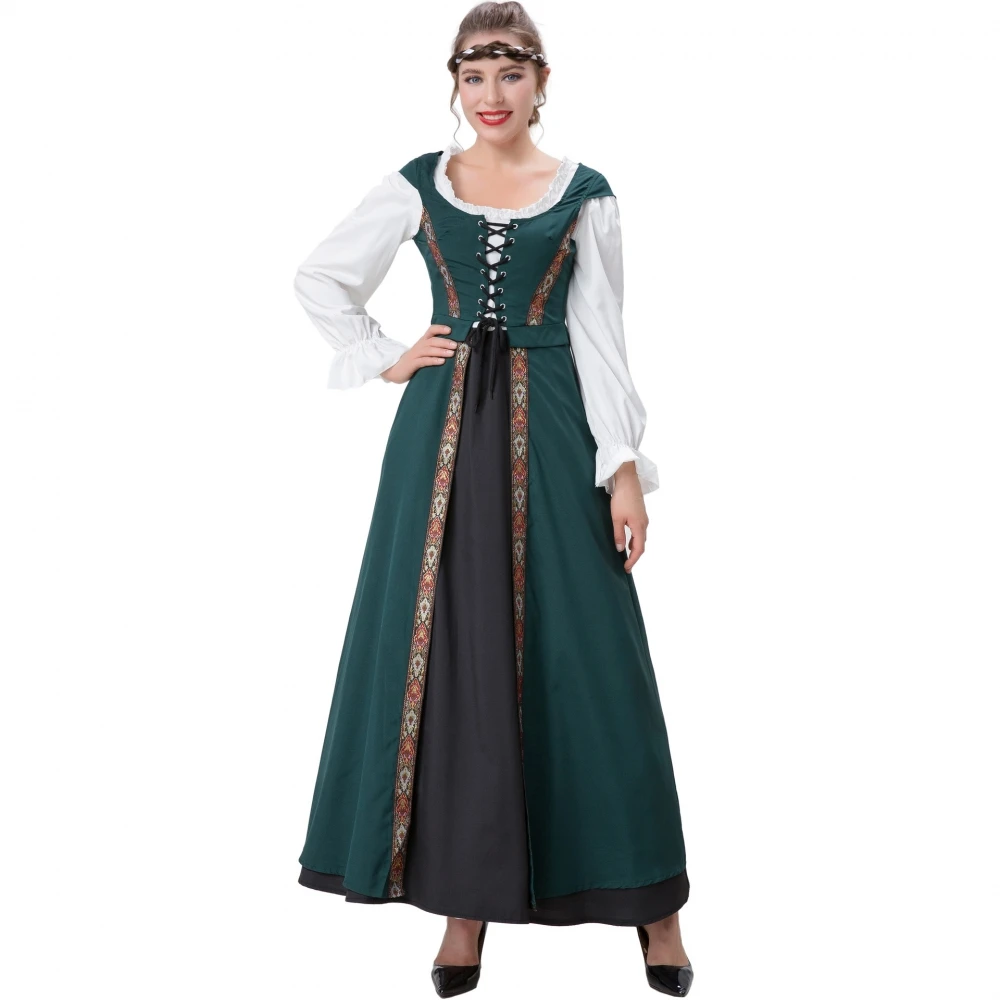 

Retro Court Costume Long Dr Queen Outfit Performance Stage Play loween Costume Women's Ethnic Faion Traditional Attire