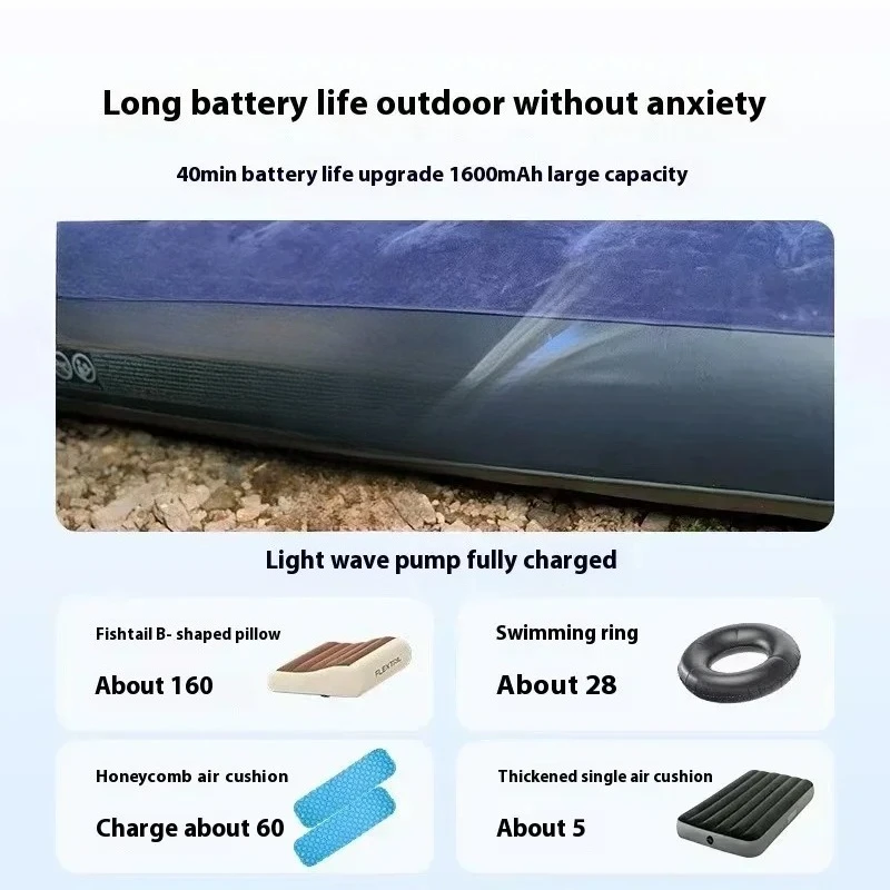 FLEXTAILGEAR 작은 팽창기 펌프 야외 휴대용 소형 팽창기 캠핑 수면 패드 인플레이션 수축 전기 조명 공기 펌프