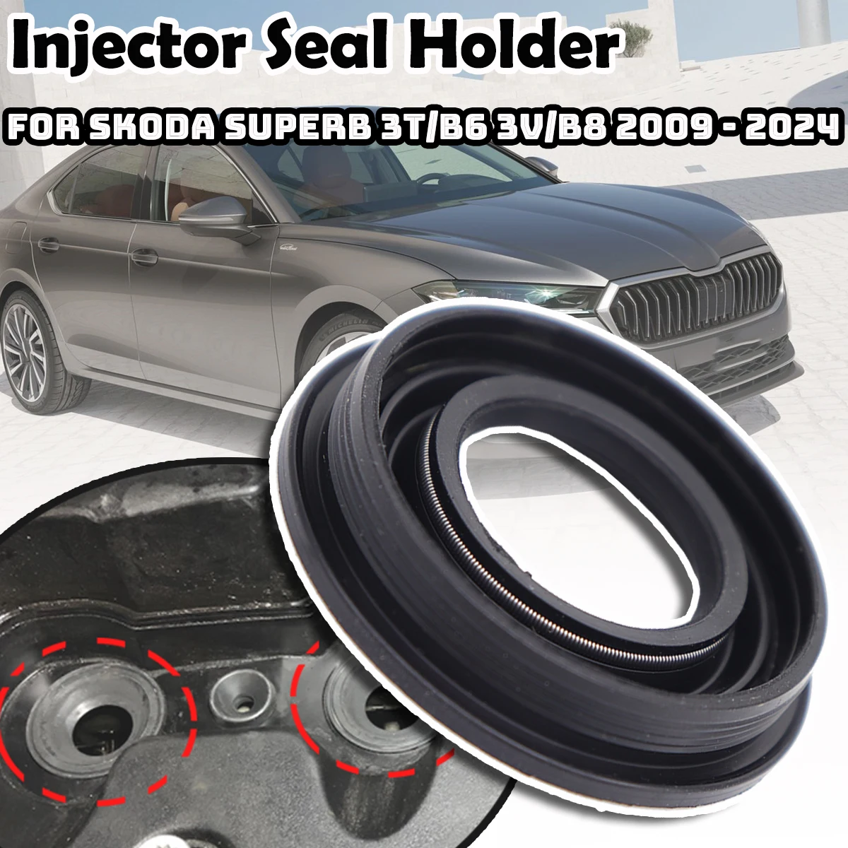 

Fuel Injector Seal Ring Valve Cover Gasket Holder Injector Seal Holder 03L103070 04LFor Skoda Superb 3T/B6 3V/B8 2009 2010- 2024