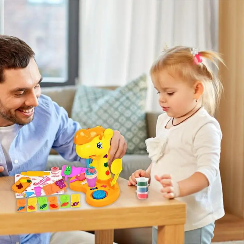 Rich Play Dough Clay Set Color Recognition Learning Play Dough Plasticine Tools Educational Modeling Clay Machine Toy For Kids