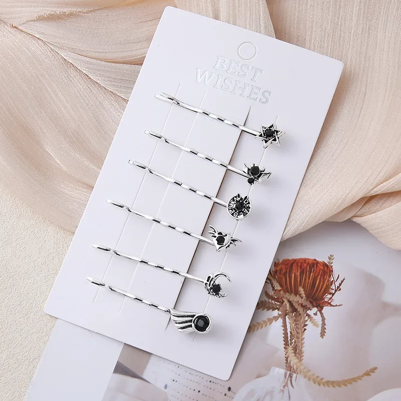 

Metal Core New Punk Star Sunflower Starfish Leaf Bar Clip Set for Women Side Bangs Loose Hair Accessories Premium Portable