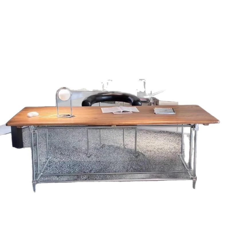 

Elm desk vintage industrial style desk dining table studio meeting table