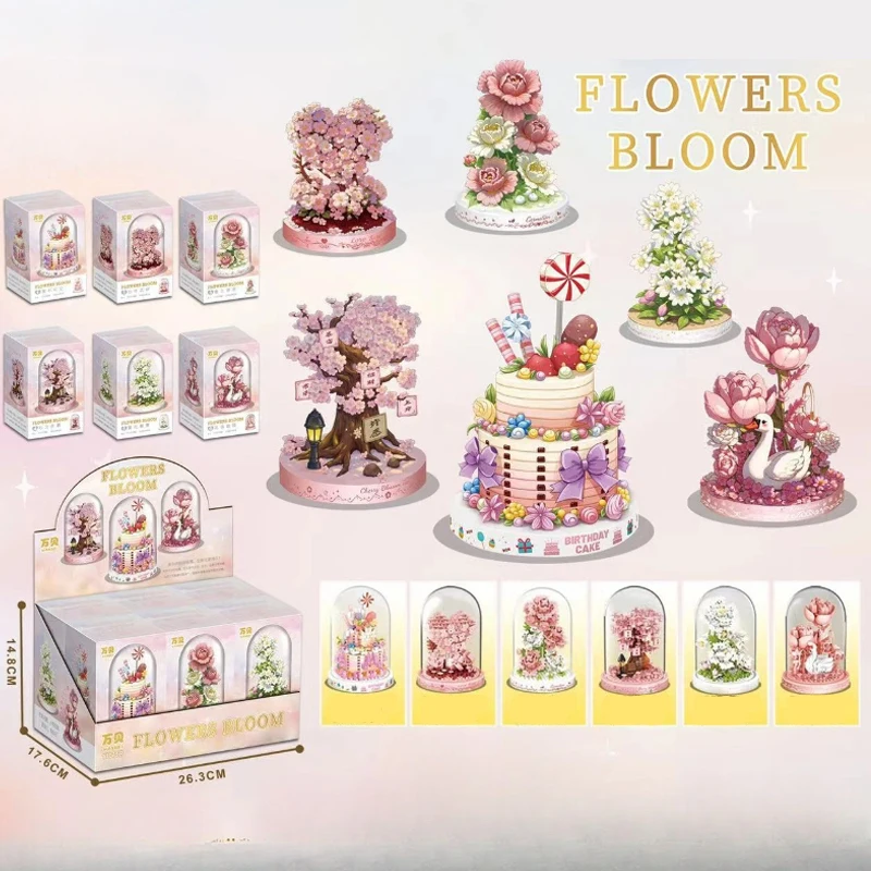 

New 2025 DIY Micro Flower Building Blocks Mini Bricks Particles Life Flowers Home Decoration Assembling Puzzle Toy Girl Gift