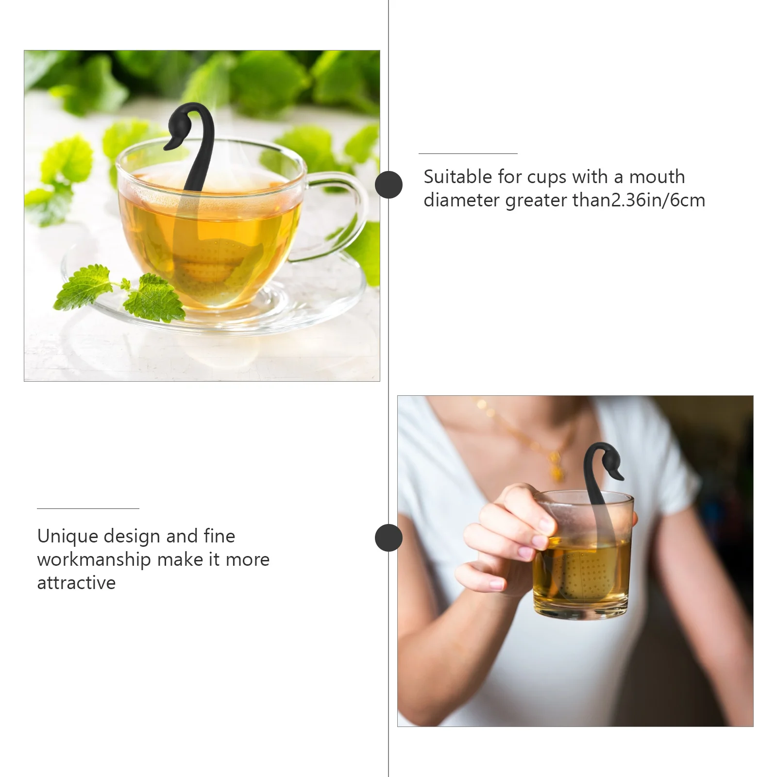 

10pcs Infusers Reusable Swan Shape Hanging Loose Leaf Herbal Flower Tea Strainer Pp Material Easy Clean Practical Tea