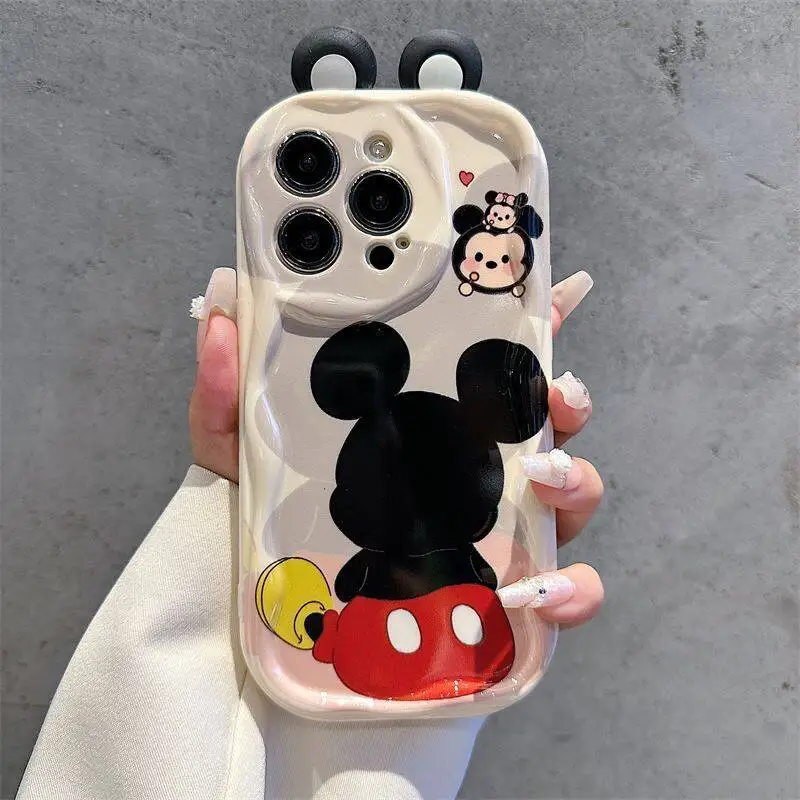 Mickey Minnie 3D Ear Case Cover For Samsung Galaxy S25 S24 S23 S22 S21 Plus Ultra S20 S21 S24 FE A55 A54 A53 A16 S23+ 5G Case - náhled 5