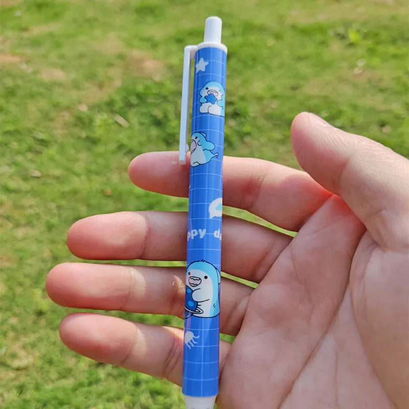 Imagem -06 - Engraçado Tubarão Gel Pen Pack Preto de Secagem Rápida Caneta de Carbono Kawaii Papelaria Estética Suprimentos Estilo Bebê Escritório Pcs