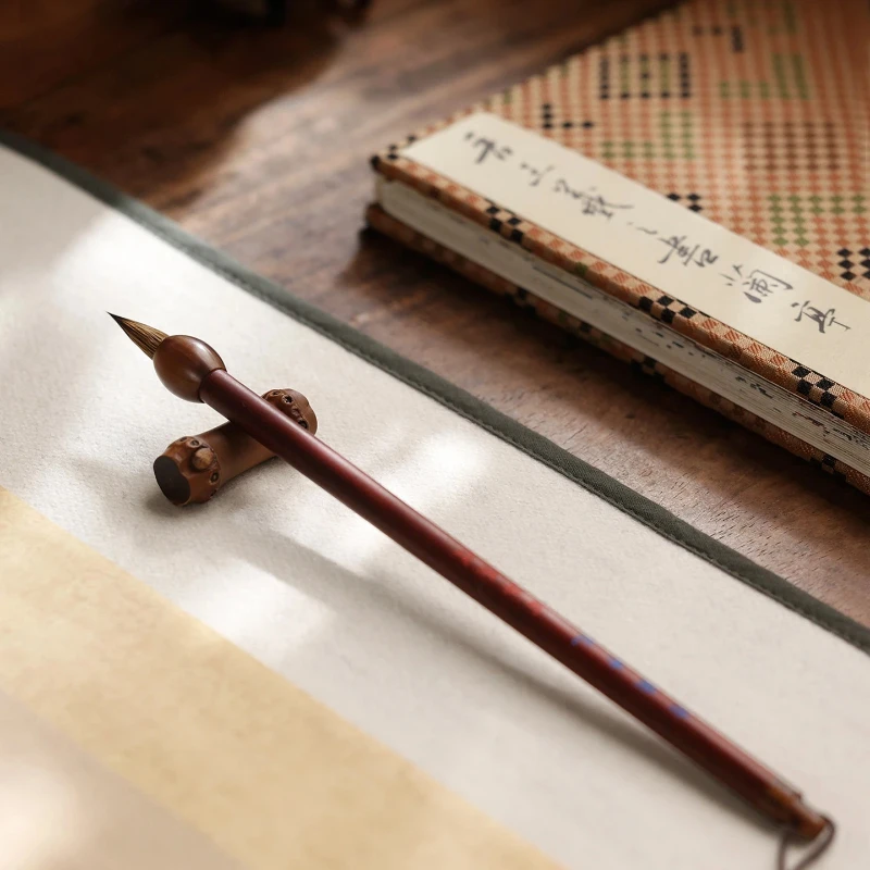 Chinese Calligraphy Regular Script Brush Mixed Hair Fine Tip Chinese Painting Line Drawing Brush for Sutra Copying Art Writing