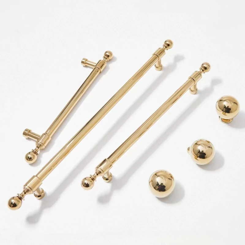 

Модная мебель, твердые латунные ручки для ящиков, фурнитура для ручек во французском стиле, роскошные золотые дверные ручки для кухонного шкафа