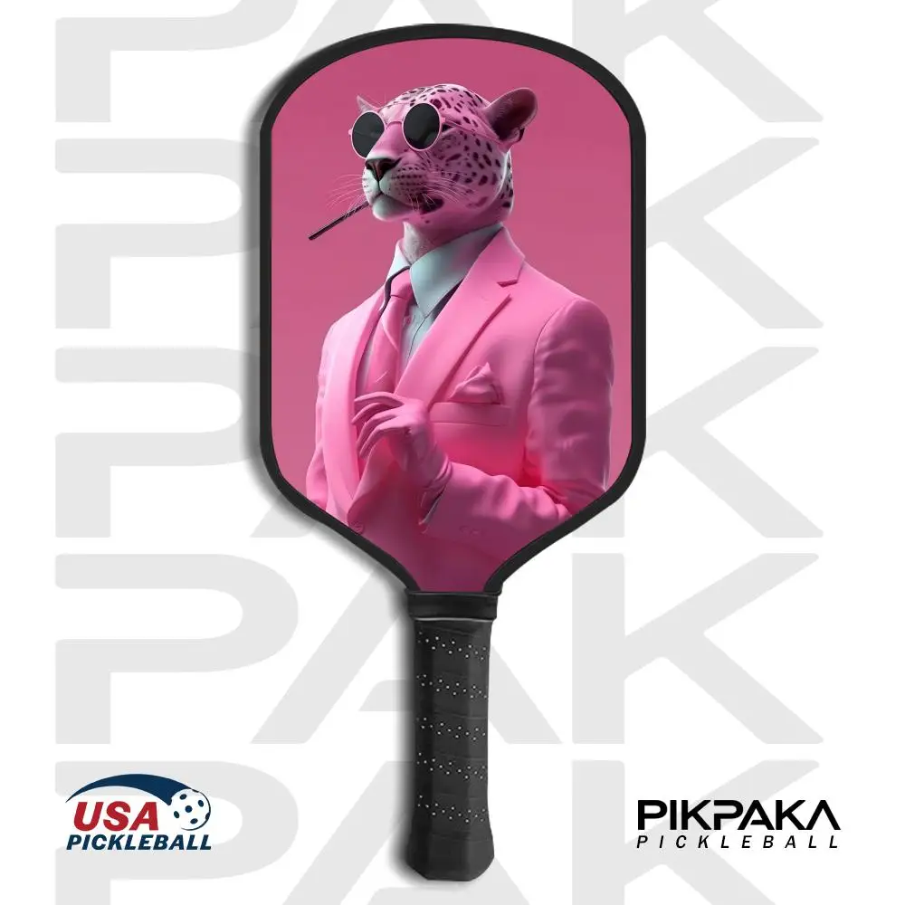 

Pickleball Paddle USAPA Approved T700 Carbon Fiber Unibody Thermoformed with 16MM Honeycomb Core Power&Spin Pink Leopard