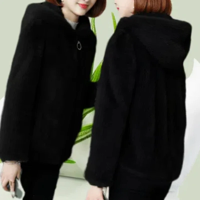 Autumn Winter New Fashion Hoodies Long Sleeve Solid Coral Fleece Trench Women's Clothing Loose Casual Pockets Korean Chic tops