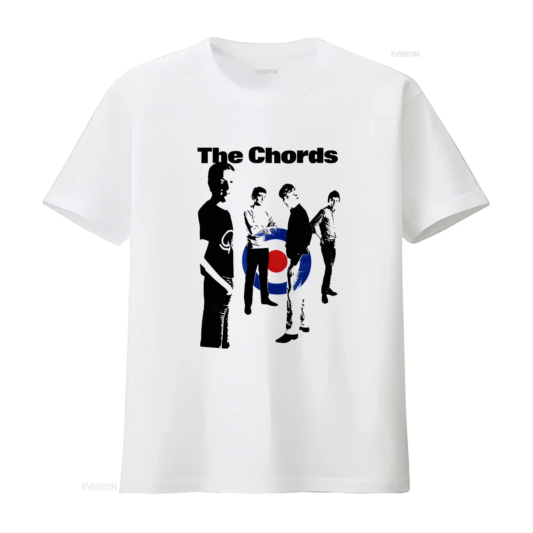 THE CHORDS T SHIRT MODS SCOOTER SOUL RETRO MOD vintage Washed graphic Breathable Slightly Top For Everyday Wear Unisex