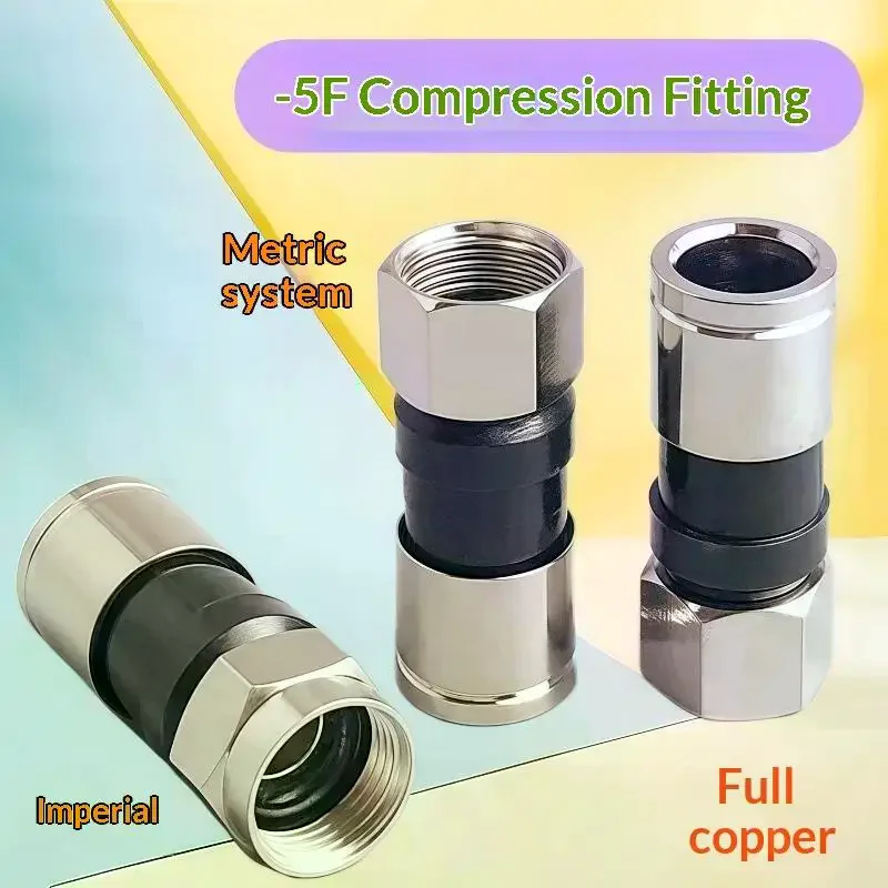 5/10/20Pcs Waterproof Straight Antenna Cable Adapters RG6 F-Type Coaxial Compression Connectors For Satellite & Cable TV