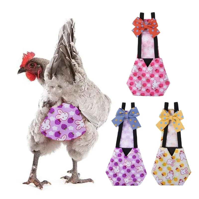 Chicken Diaper Waterproof Pet Clothes for Duck Reusable Poultry Costume Diapers with Bowknot Decor for Geese Bantam Hens