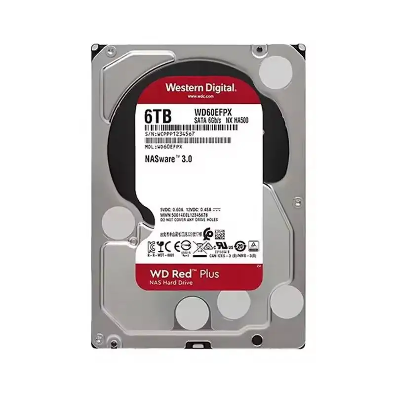 

Customized high quality Red Plus WD60EFPX 6TB NAS Hard Disk Drive 5400 RPM Class SATA 6Gb/s 256MB 3.5 Inch HDD