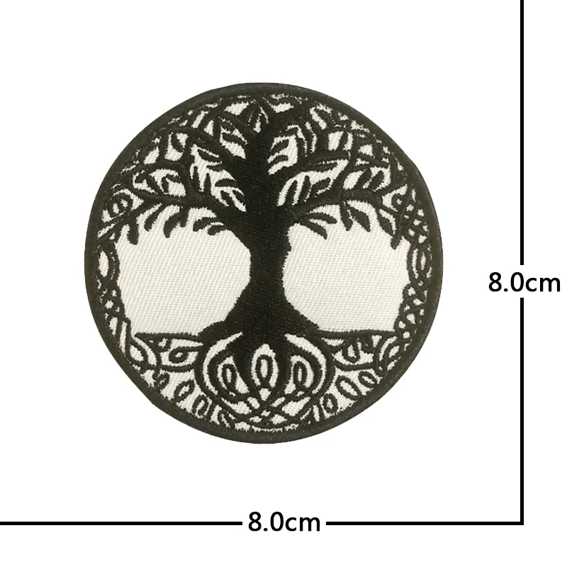 Circular Peace Sign Team Logo Badge Embroidery Hook Loop Outdoor Chapter Patches Military Backpack Bag Stickers Hat Appliques