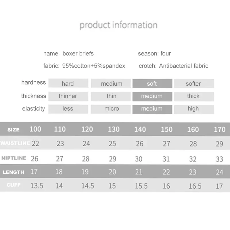 4pcs Cotton Boxer Shorts Girls Pure Cotton Cute Underpant Middle Large Children Briefs Baby Non-crotch Seamless Underwear 8-38kg
