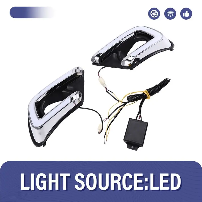 Ingenious-1 Pair LED Turn Signal Car Daytime Running Light Fog Lamp Hole DRL For Dodge Journey FIAT Freemont 2014-2017