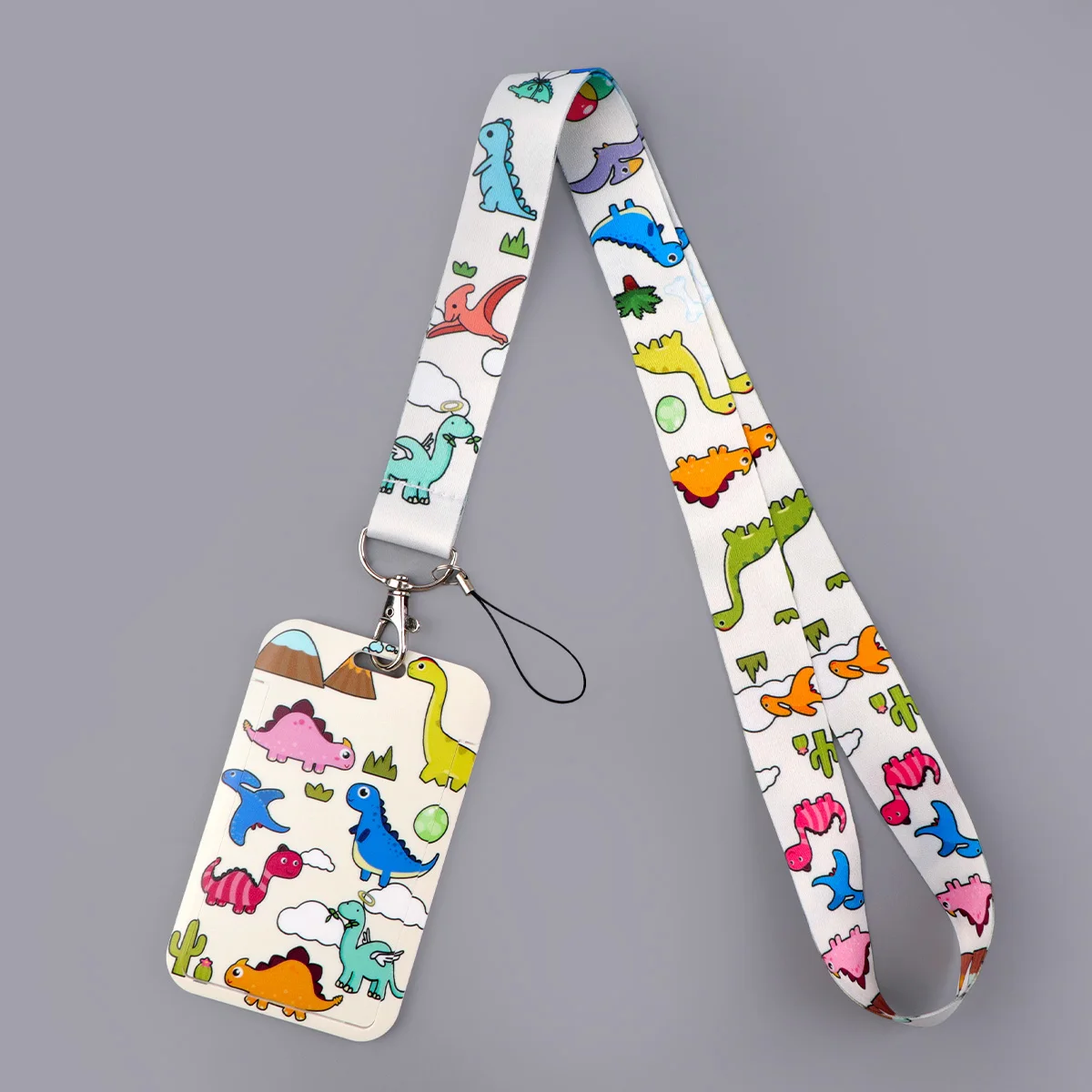 Black Cat White Daisy Lanyard Credit Card ID Badge Holder Key Ring Bag Card Cover Keychain Fashion Phone Charm New Accessories