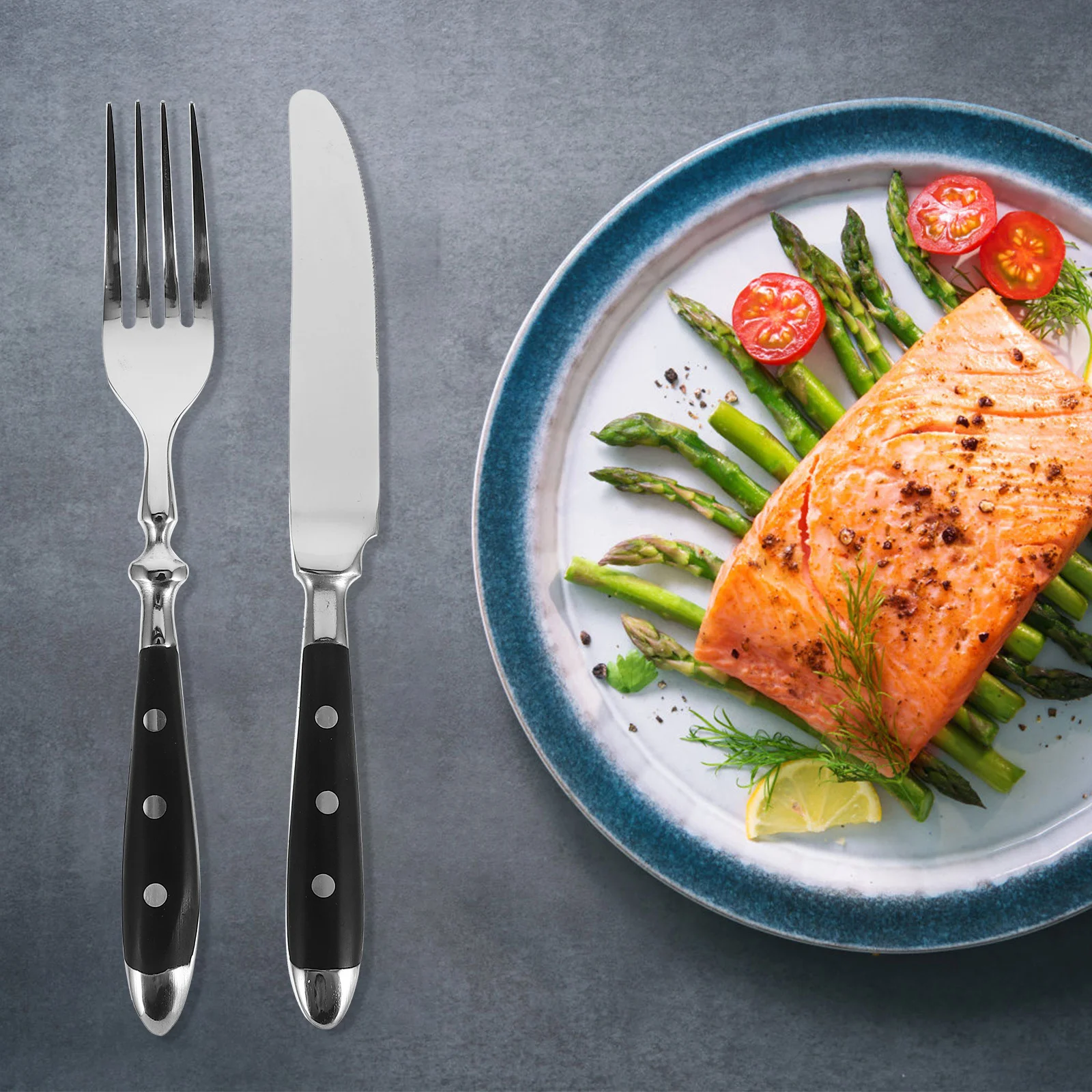 

1 set 1 Set Stainless Steel Steak Cutlery Set Thickened Ergonomic Dinnerware For Restaurant Home Party Western Food Tableware