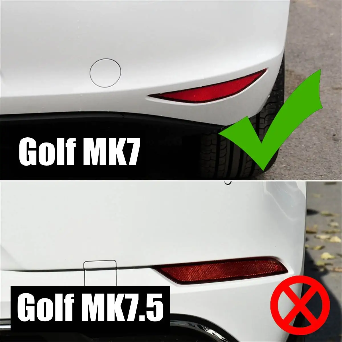 2x Car Rear Bumper Splitter Lip Canard Difuser Spoiler Lip For VW For Golf 7 GTI R GTD 2012-2015 Rear Bumper Modification Decor