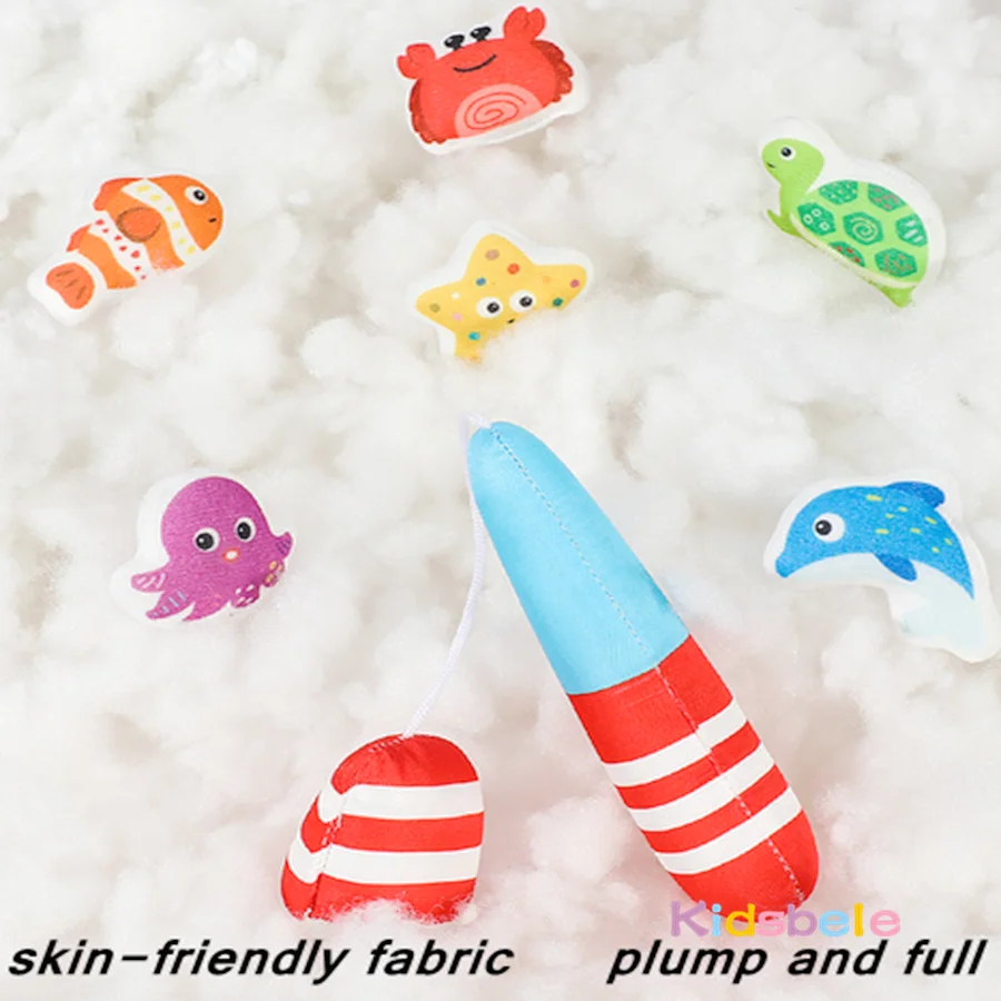 Jeu de pêche en tissu, jouets Montessori pour enfants d'âge préscolaire de 1 an, poisson de couleur, jouet éducatif assorti pour tout-petits, cadeau de noël