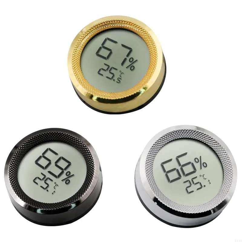 KX4B Mini Digital Display Cigar Hygrometer Thermometer Temperature Gauge for Humidors Cigar Jars Incubators