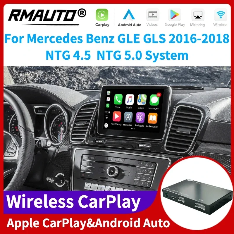 Беспроводная система RMAUTO Apple CarPlay NTG5.0 для Mercedes Benz GLE GLS 2016-2018, Android Auto, Mirror Link, AirPlay, автомобильные аксессуары