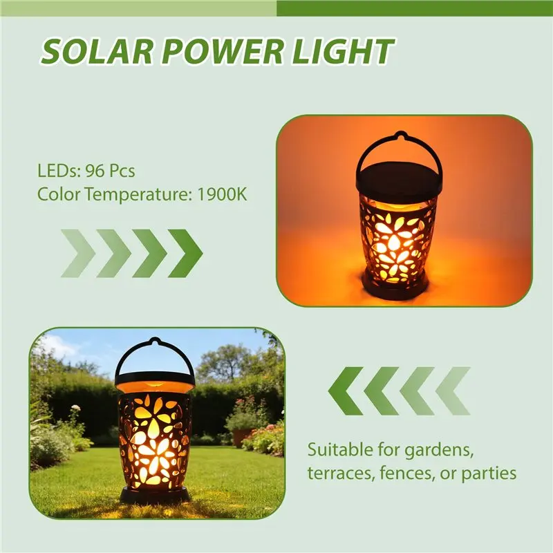HLZS-96LED Solar Torch Dance Flicker Flame Light Garden Yard Lawn Decor Waterproof Lamp Solar LED Light Outdoor Flame Light