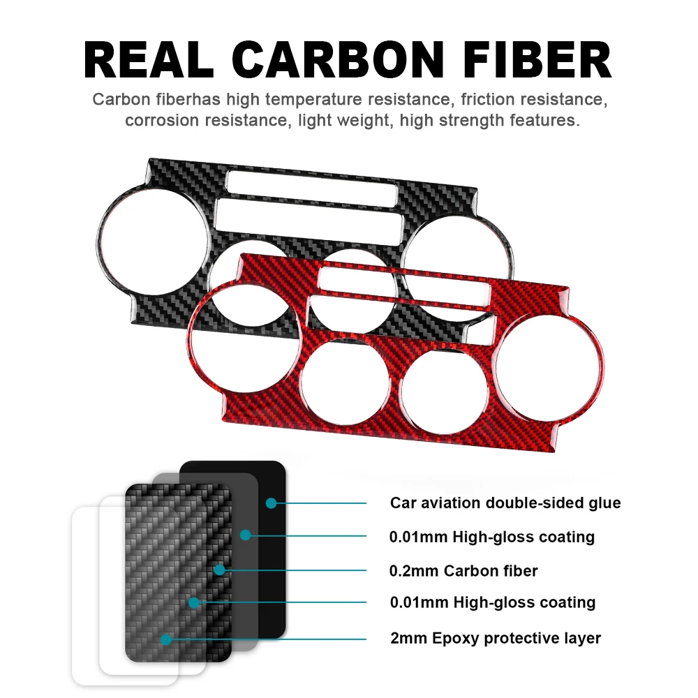 Real Soft Carbon Fiber For Chrysler 300 300C 2005 2006 2007 Car Central Air Vent Frame Panel Sticker Interior Trim Accessories