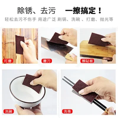 Thin nano-cleaning Dishwashing sponge Magic Rub emery sponge wipe kitchen pot decontamination remove rust and scale