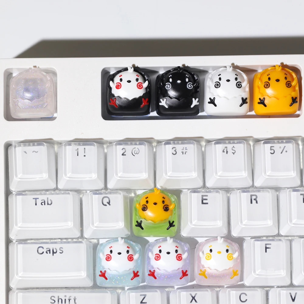 1 Piece Handmade Individual Chick Theme Keycaps Cute Personalized Custom RBG Transparent backlit ESC Mechanical Keyboard Keycaps