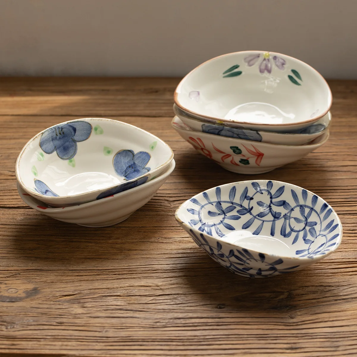 YFY ceramic oval 6-inch bowl tea point plate household underglaze cold vegetable plate ingot bowl snack bowl bone saucer