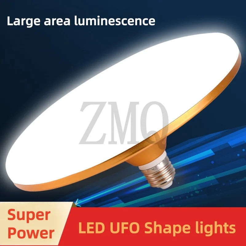 LED Bulb AC 220v E27 Base Household Energy Saving Lamp 30W Indoor Lighting Flying Saucer Light 6500k Ceiling Lamp Garage Light